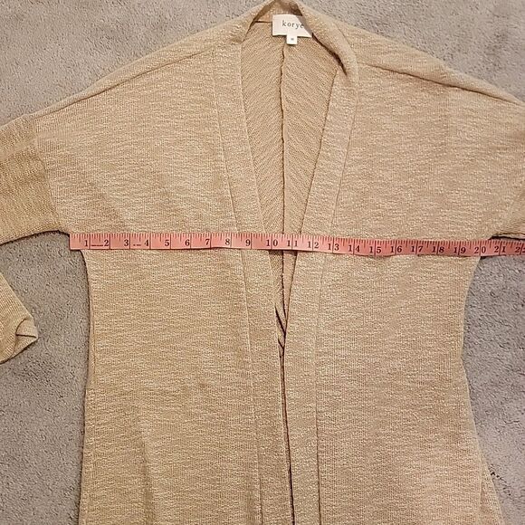 KORYE Elegant Cream Open-Front Sweater sz med - Picture 4 of 7